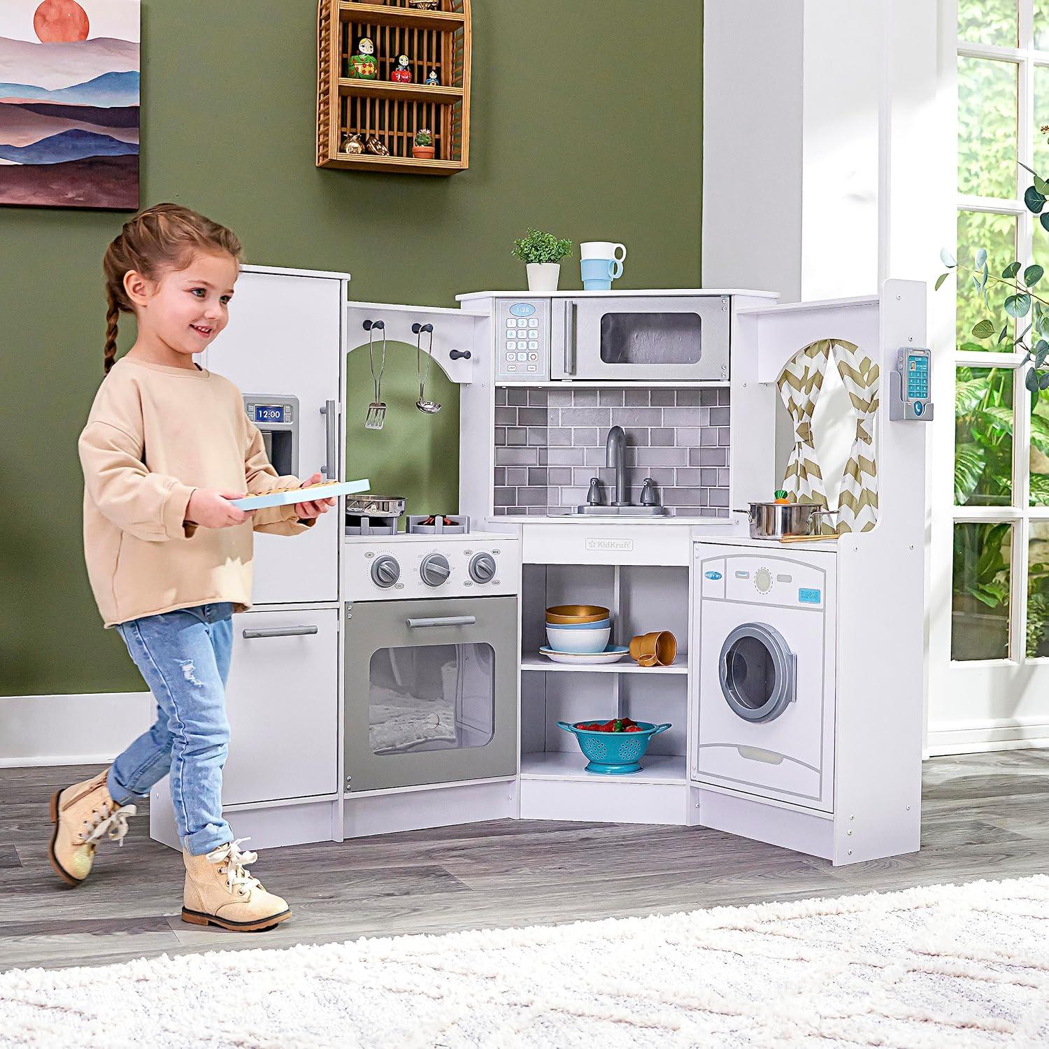 Cocina de Juguete Esquina KidKraft Blanca con Luces y Sonidos