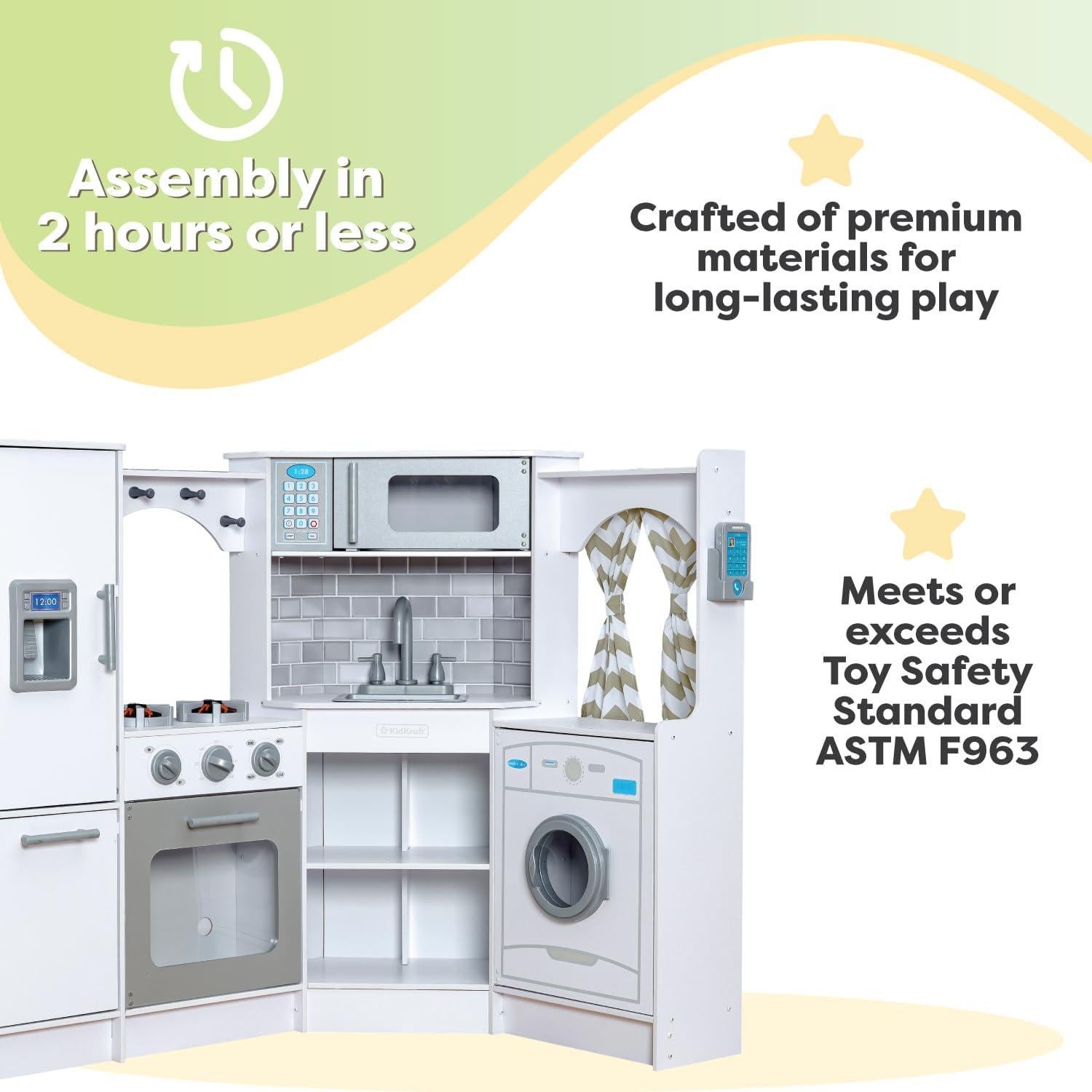 Cocina de Juguete Esquina KidKraft Blanca con Luces y Sonidos