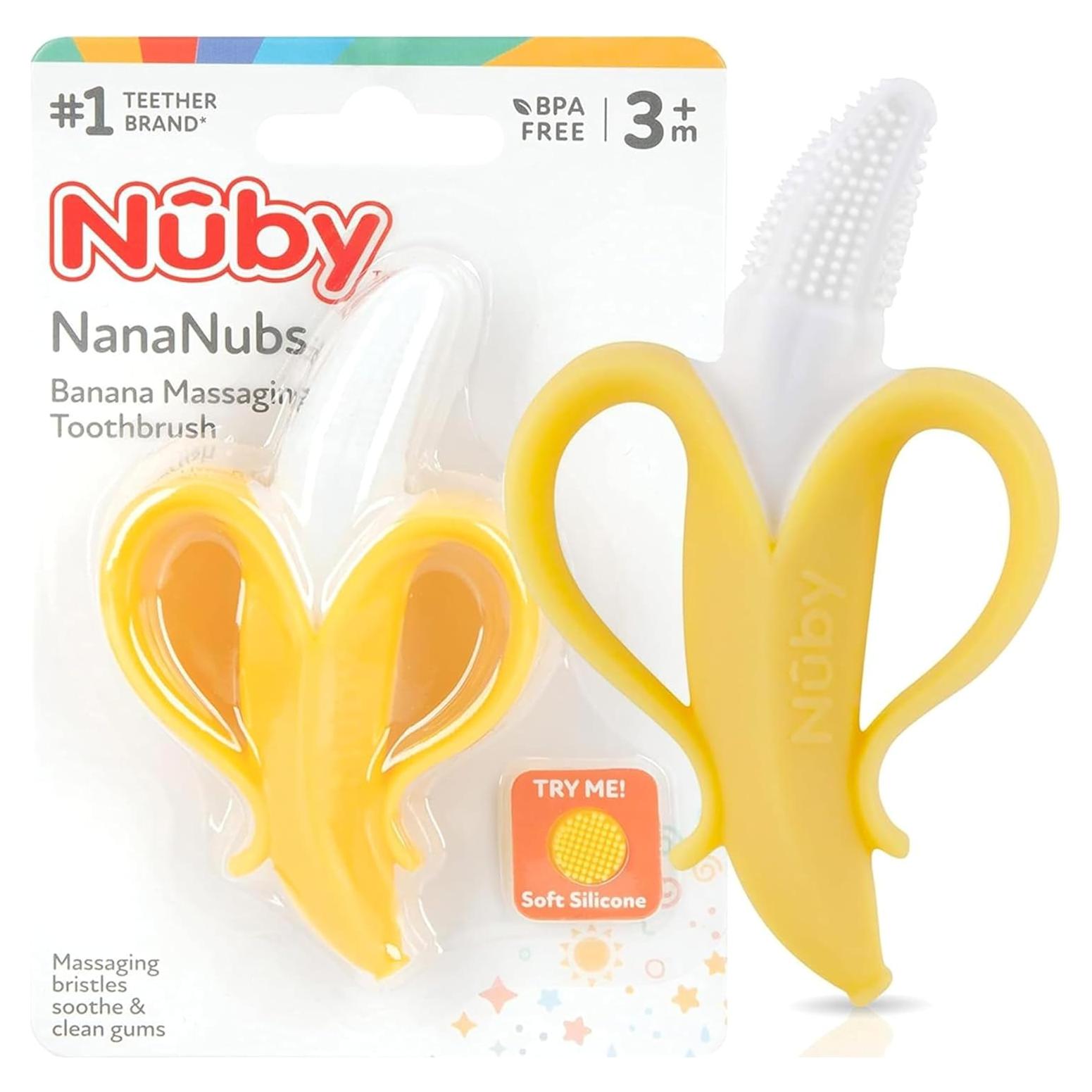 Masajeador de Encías Nuby Banana de Silicona 3+ Meses