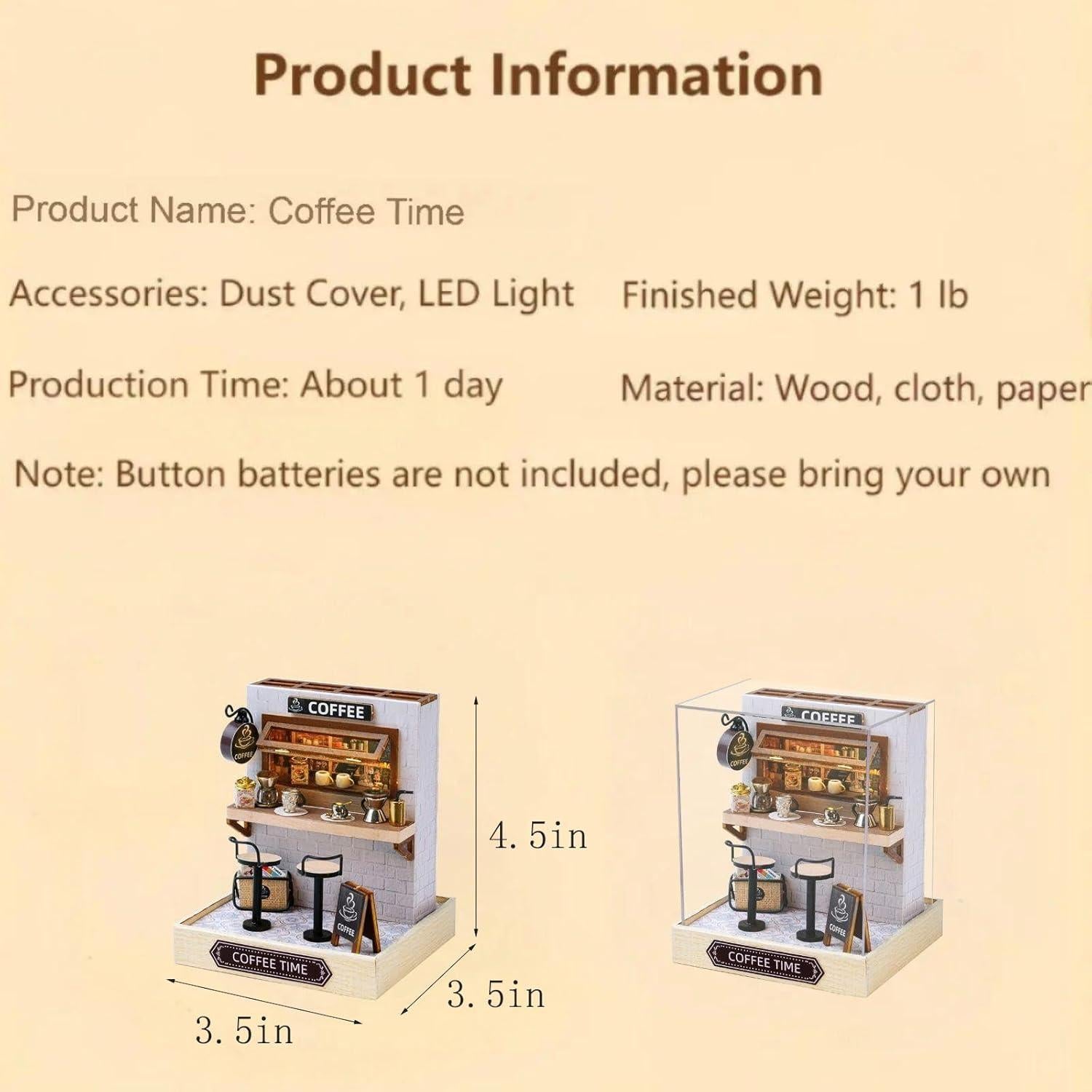 Kit Casa en Miniatura DIY OZJAY - Hora del Café 1:24