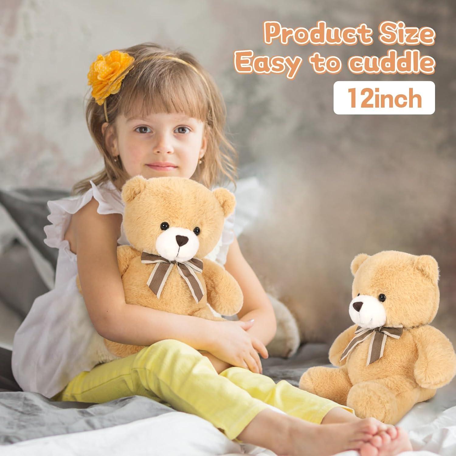 Osos de Peluche Tezituor 30 cm - Lote de 6 para Baby Shower