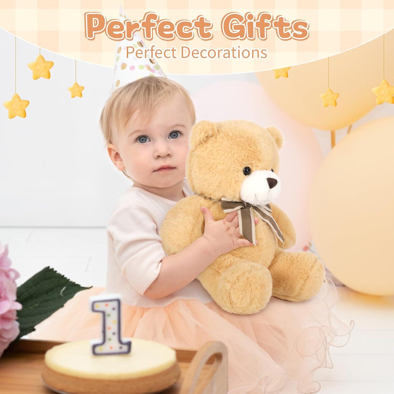 Osos de Peluche Tezituor 30 cm - Lote de 6 para Baby Shower