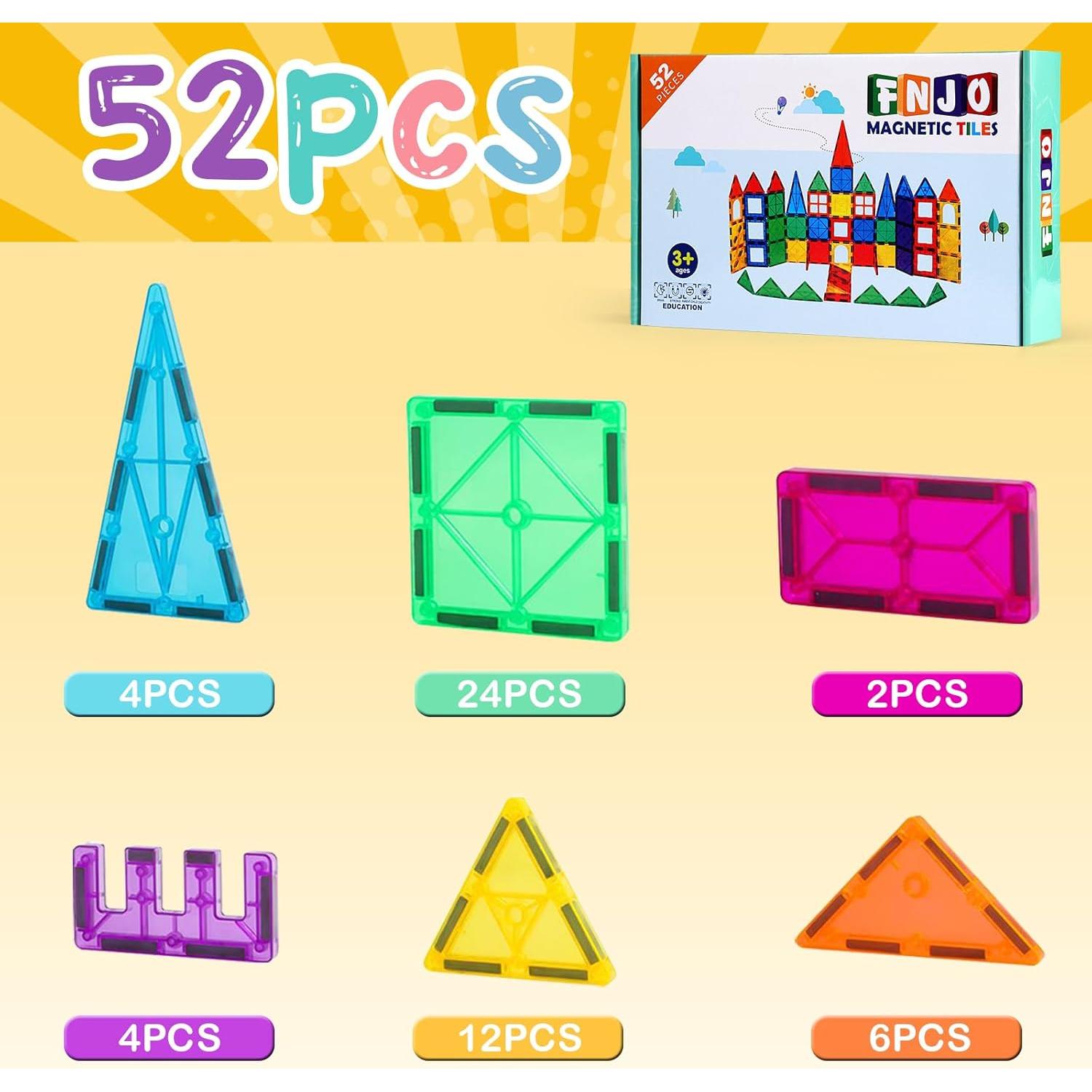 Conjunto de Bloques Magnéticos FNJO 52 PCS Juguetes STEM