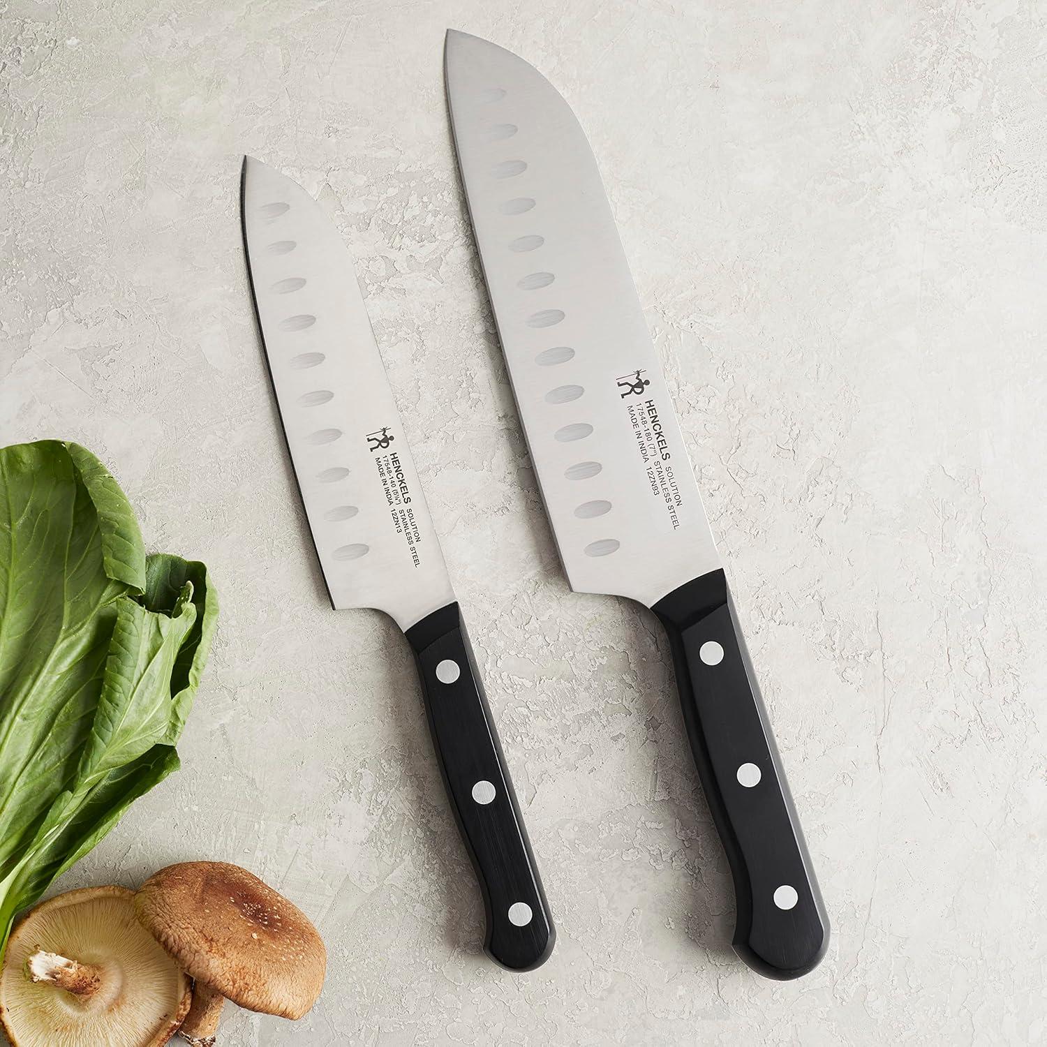 Juego de Cuchillos Santoku Henckels 2 Piezas Acero Inoxidable