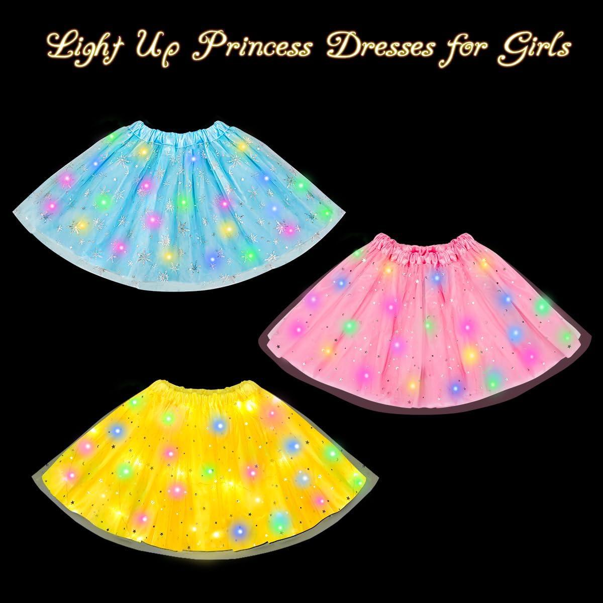 Vestido de Princesa Meland para Niñas con Faldas y Zapatos LED