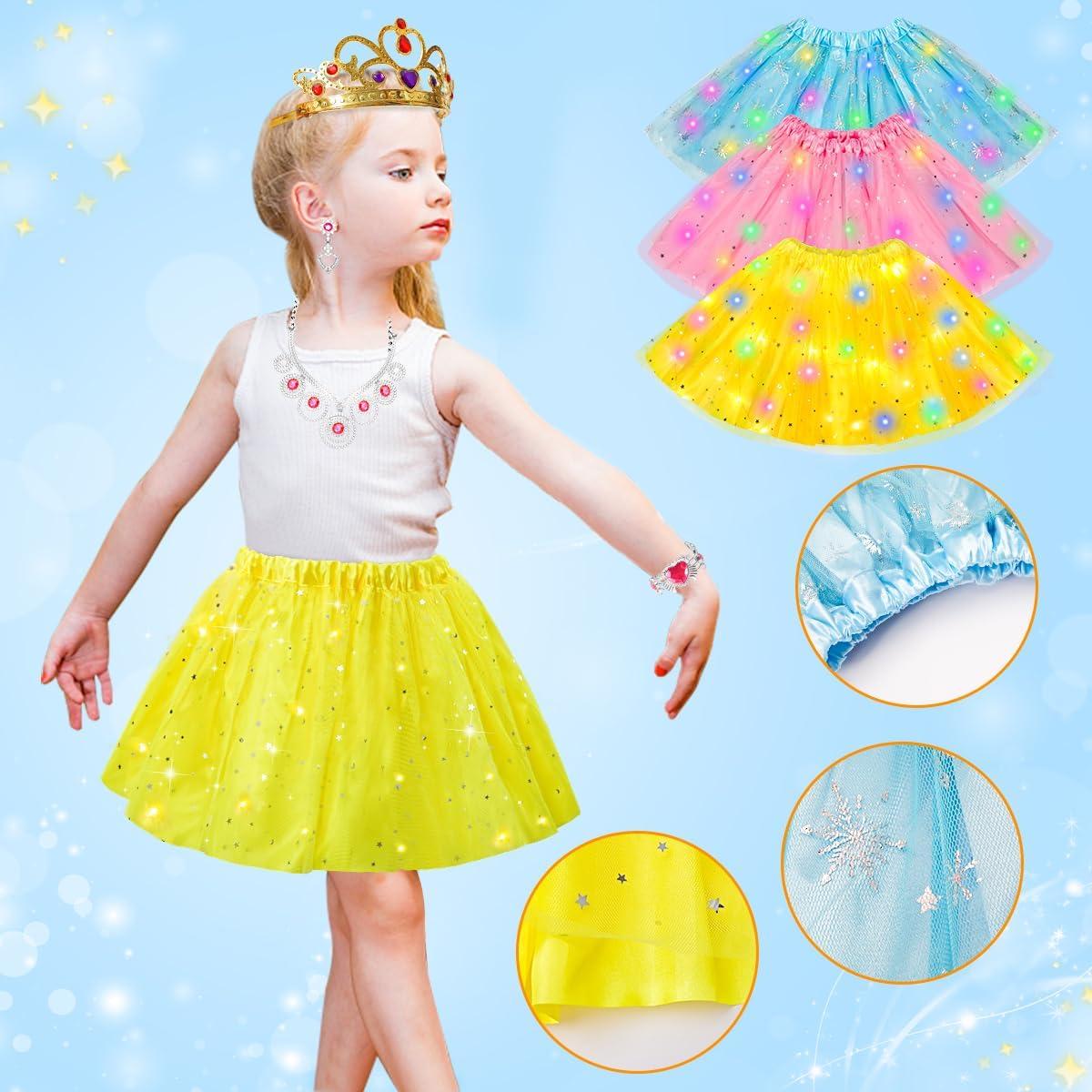 Vestido de Princesa Meland para Niñas con Faldas y Zapatos LED