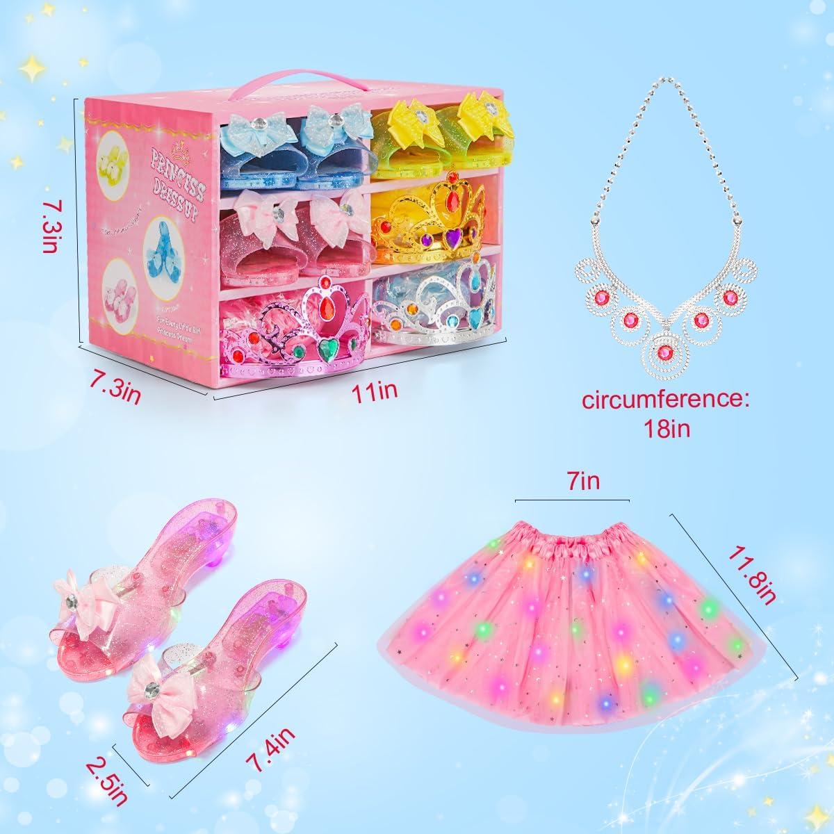 Vestido de Princesa Meland para Niñas con Faldas y Zapatos LED