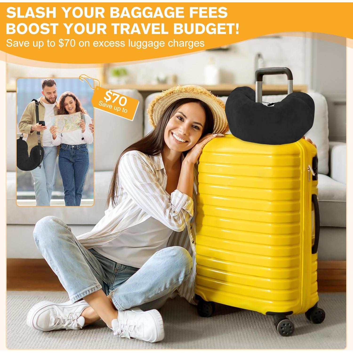 Almohada de Viaje Rellenable DreamShore - Terciopelo Negro