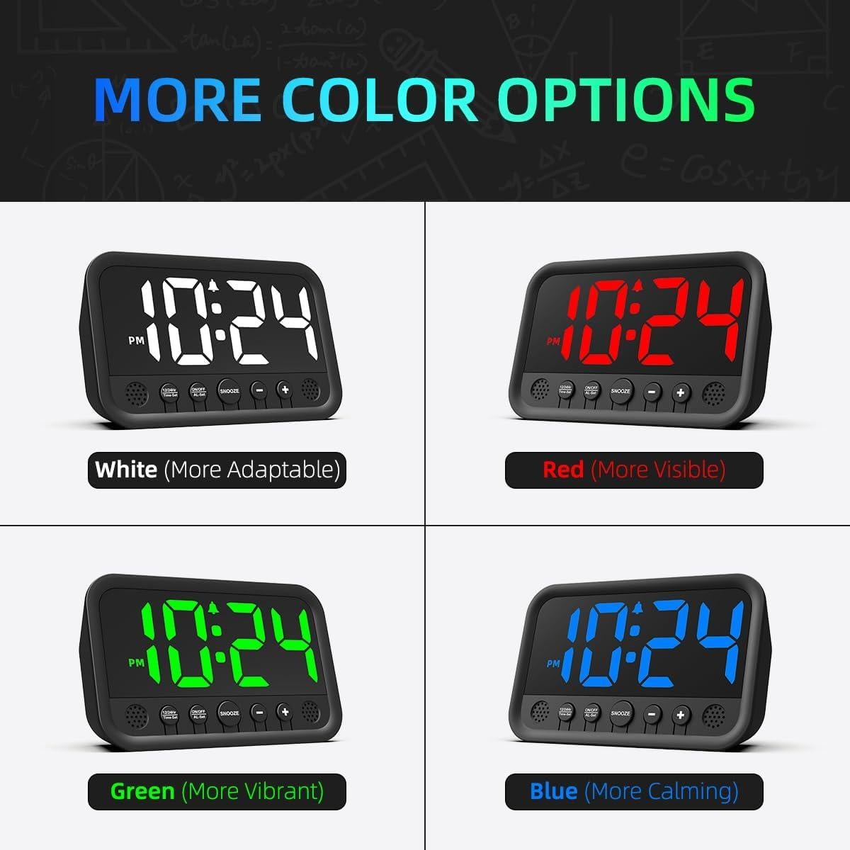 Reloj Digital LED XUANZIT Verde con Alarma y Brillo Ajustable