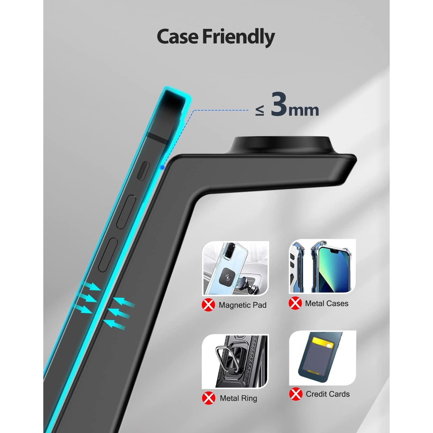 Estación de Carga Inalámbrica ANJANK 4 en 1 con Reloj