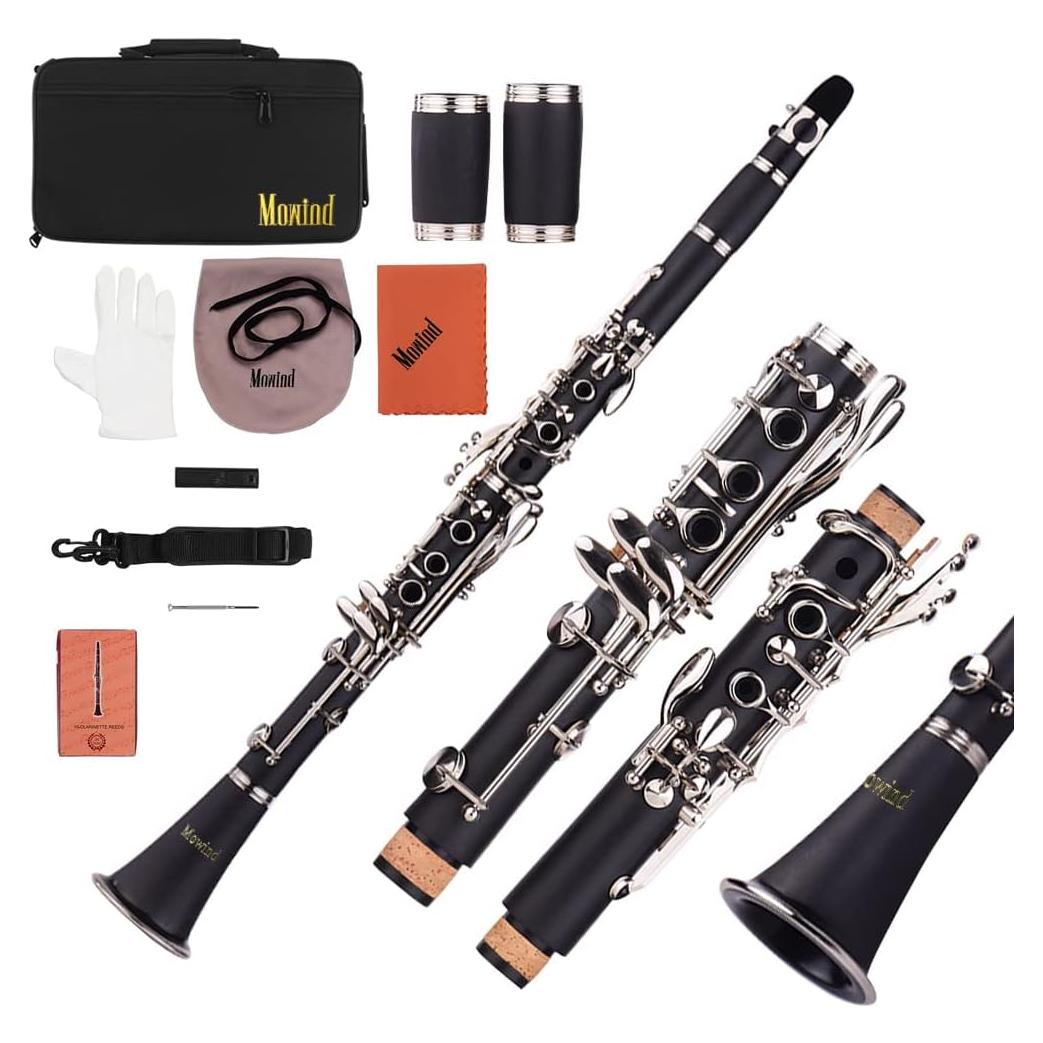 Clarinete Bb 17 llaves MW073 para principiantes con estuche