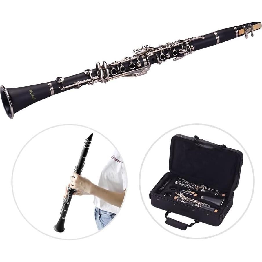 Clarinete Bb 17 llaves MW073 para principiantes con estuche