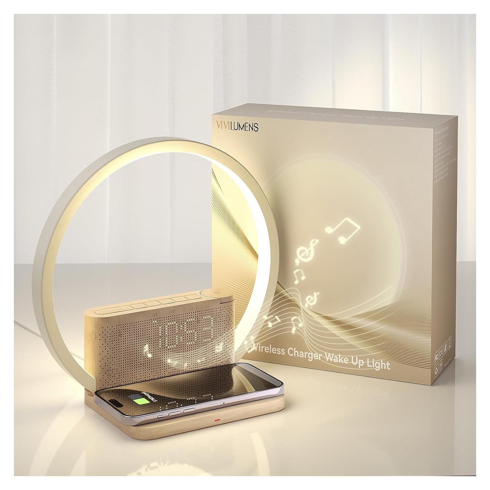 Despertador Digital Vivilumens con Luz Nocturna y Cargador Inalámbrico