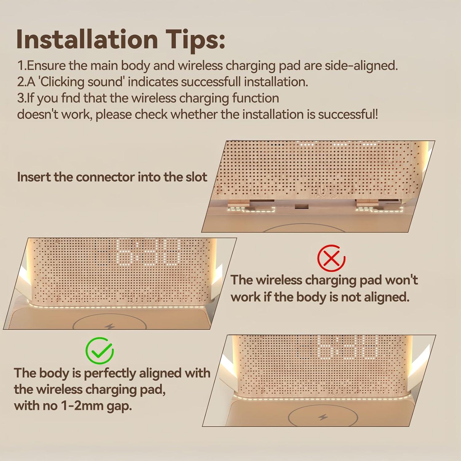 Despertador Digital Vivilumens con Luz Nocturna y Cargador Inalámbrico