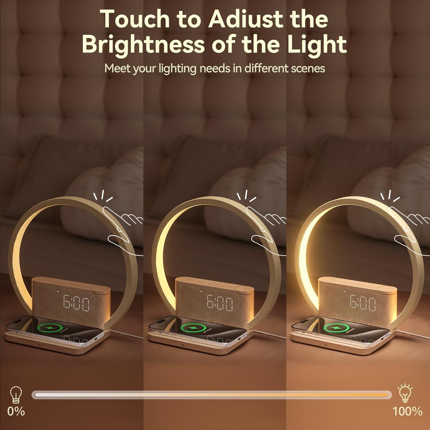 Despertador Digital Vivilumens con Luz Nocturna y Cargador Inalámbrico