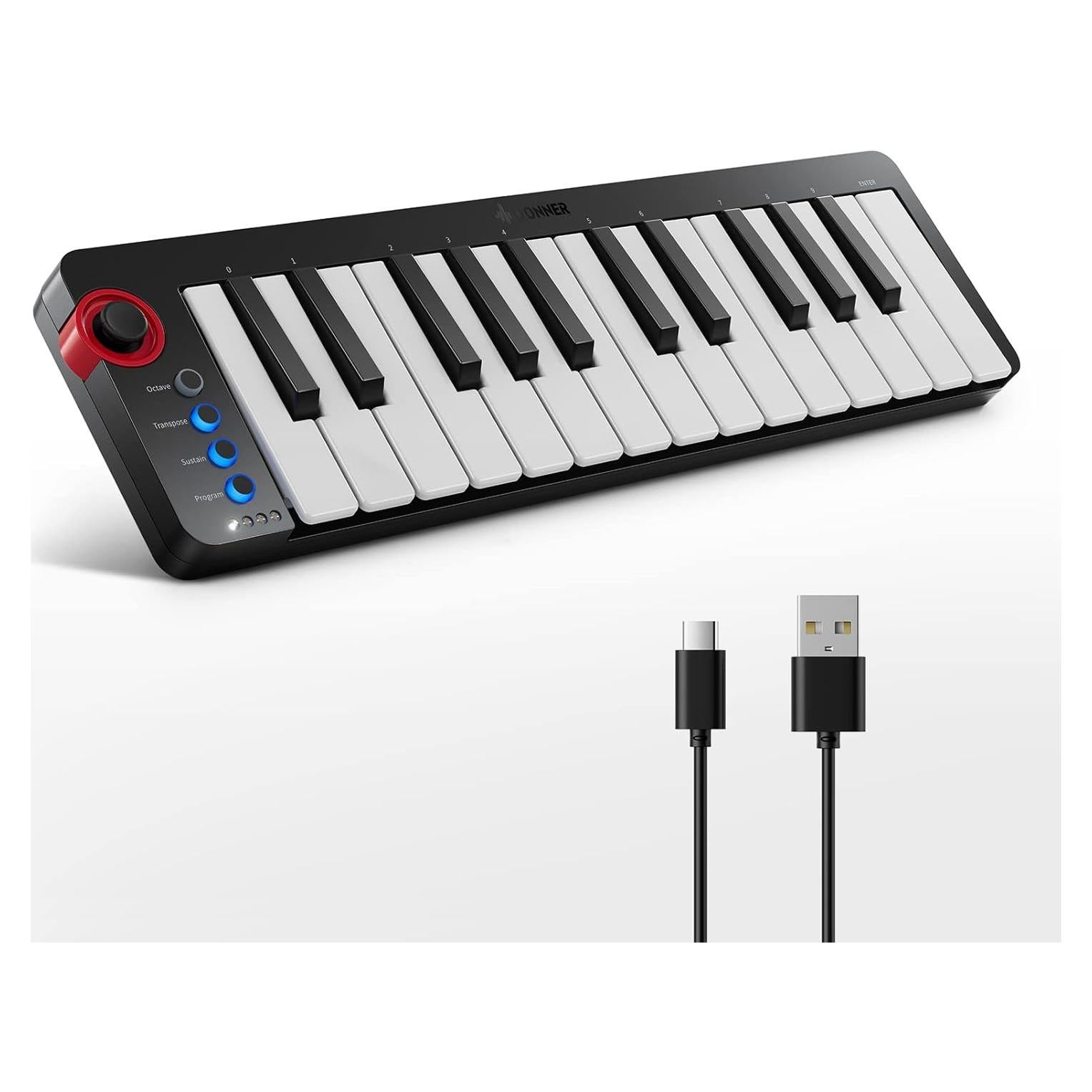 Teclado MIDI Donner N-25 25 Teclas Sensibles USB