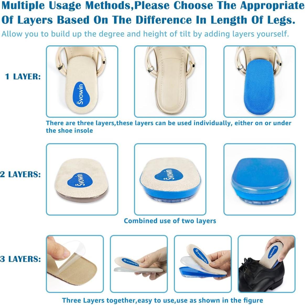 Cuña ortopédica ajustable Svowin 3 capas para piernas