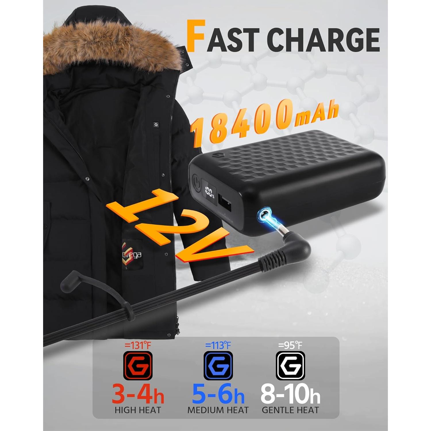 Chaqueta Térmica para Mujeres GENOVEGA 12V 18400mAh Negra