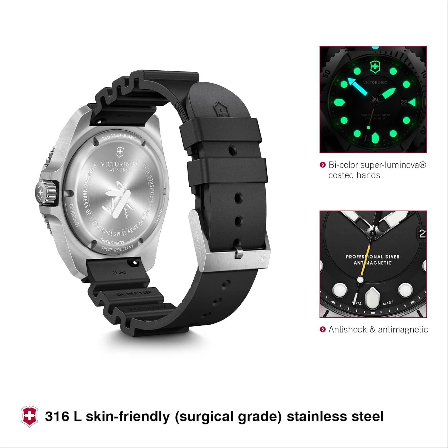 Reloj Victorinox Dive Pro 43mm Acero Inoxidable Negro