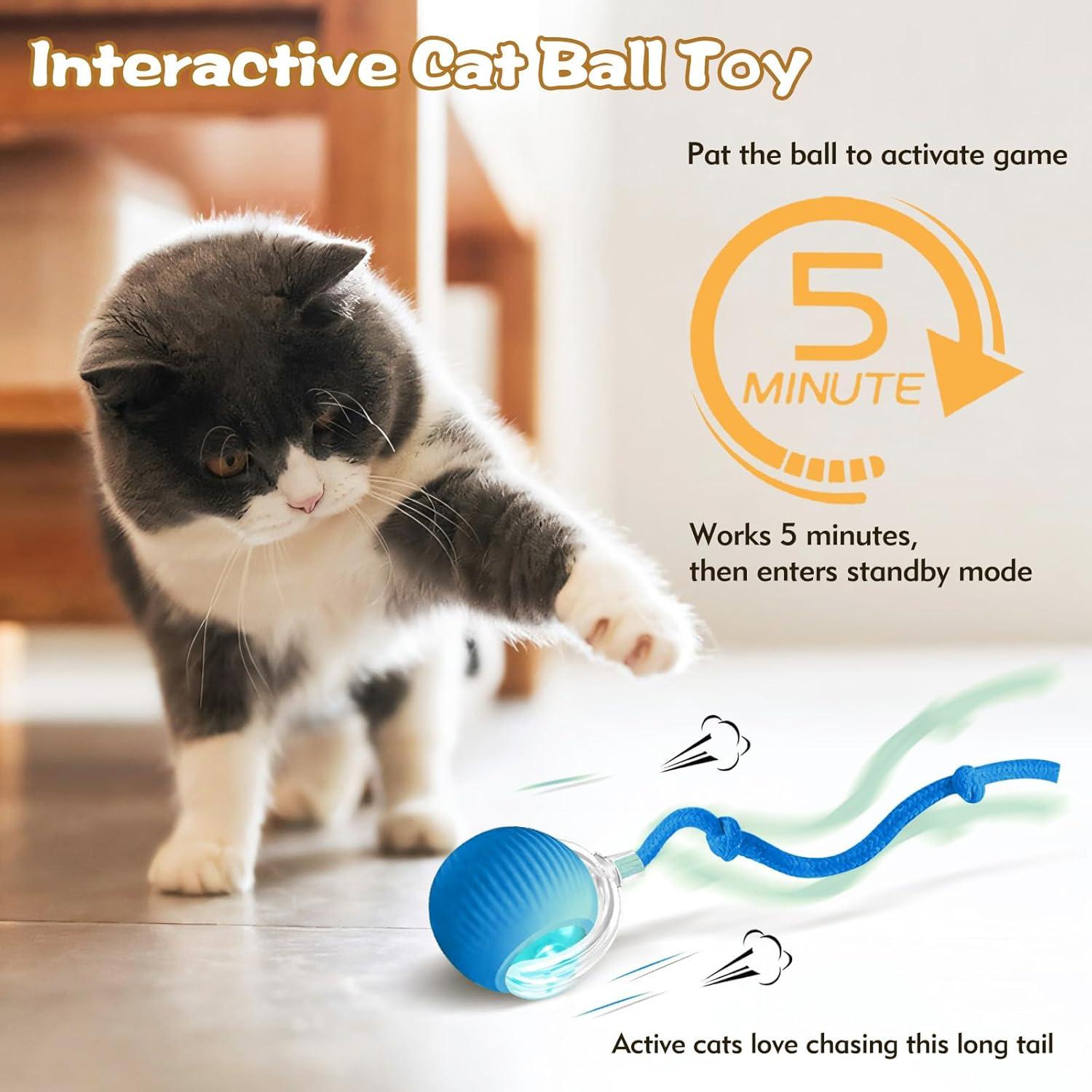 Pelota Interactiva para Gatos Eiruseed Azul - Juguete Automático