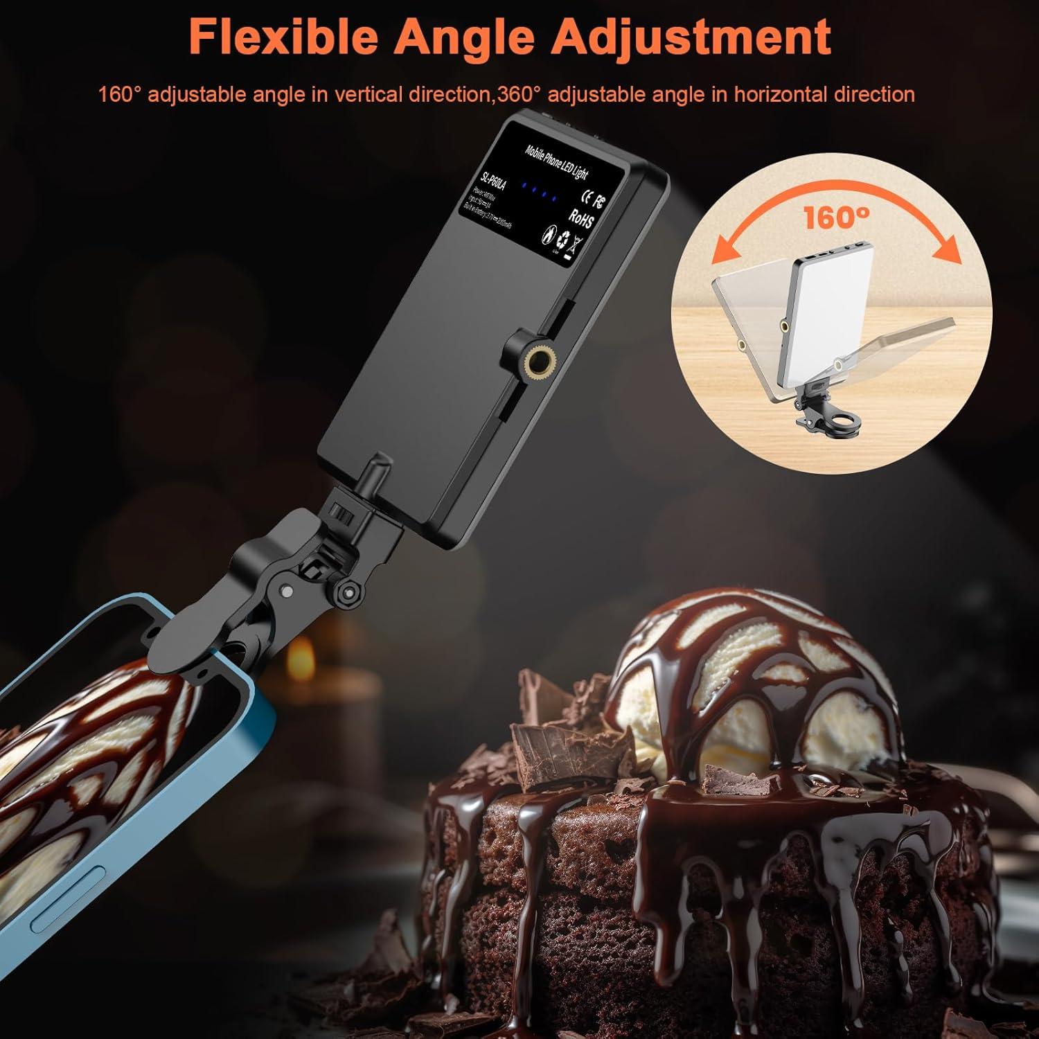 Luz de Selfie Portátil TONEOF 60 LED Recargable Ajustable