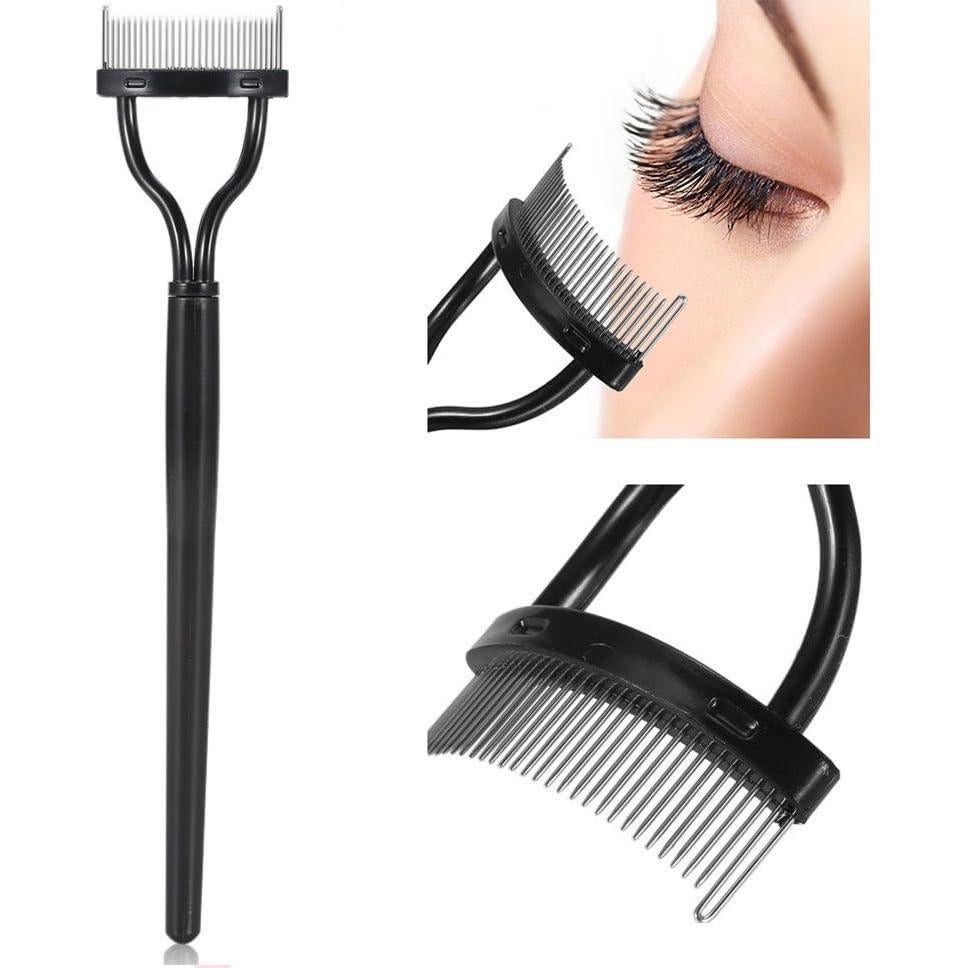 Rizador de Pestañas Pinkiou con Peine y Mango Ergonómico