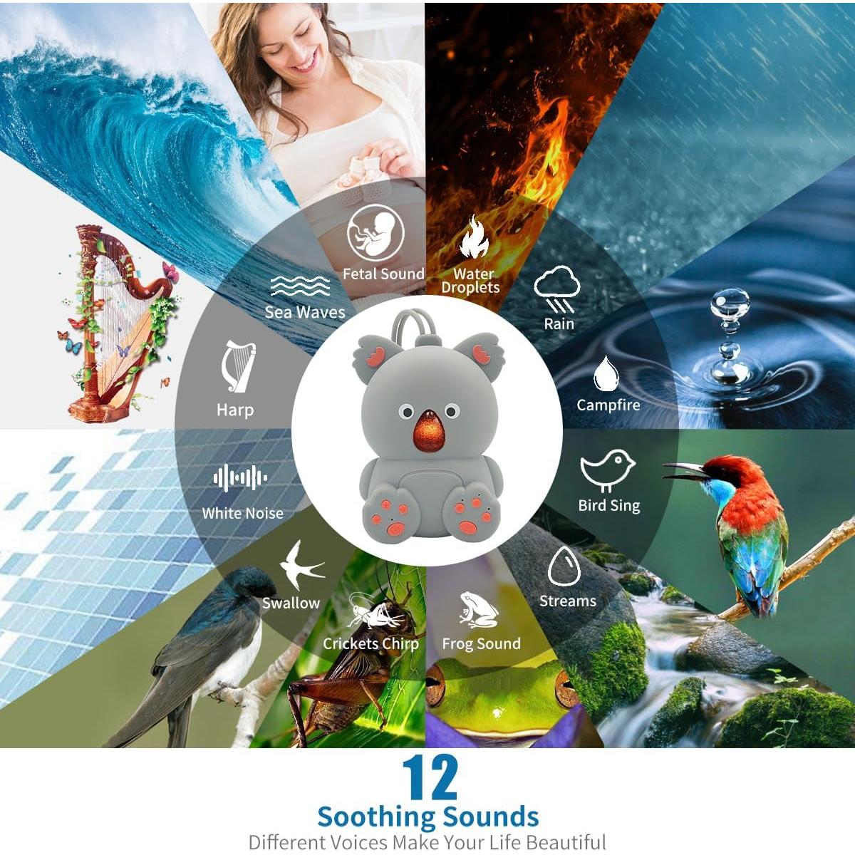 Máquina de Sonido para Bebés JUNFU J923 con Bluetooth y Luz