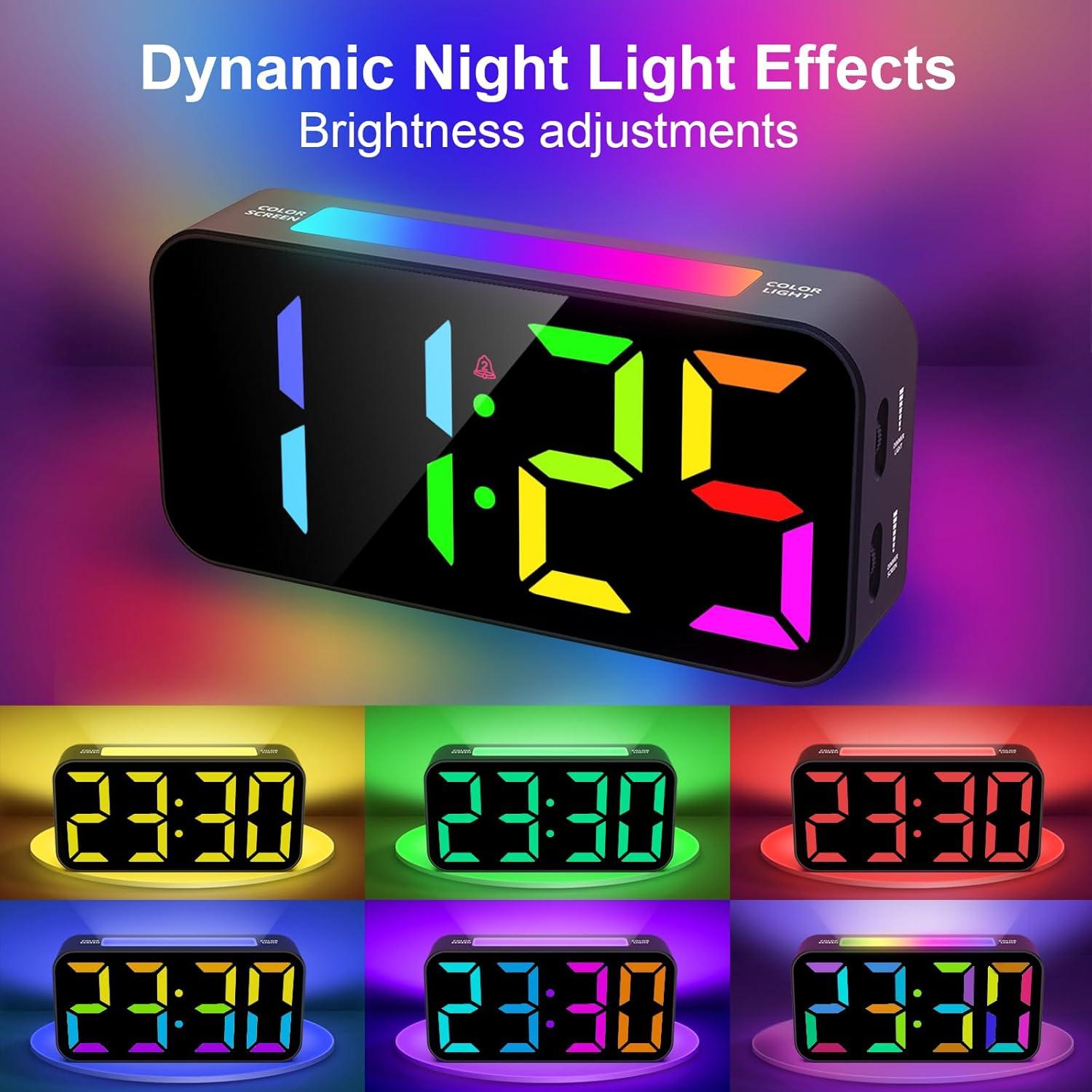 Reloj Despertador Digital Topski RGB con Luz Nocturna