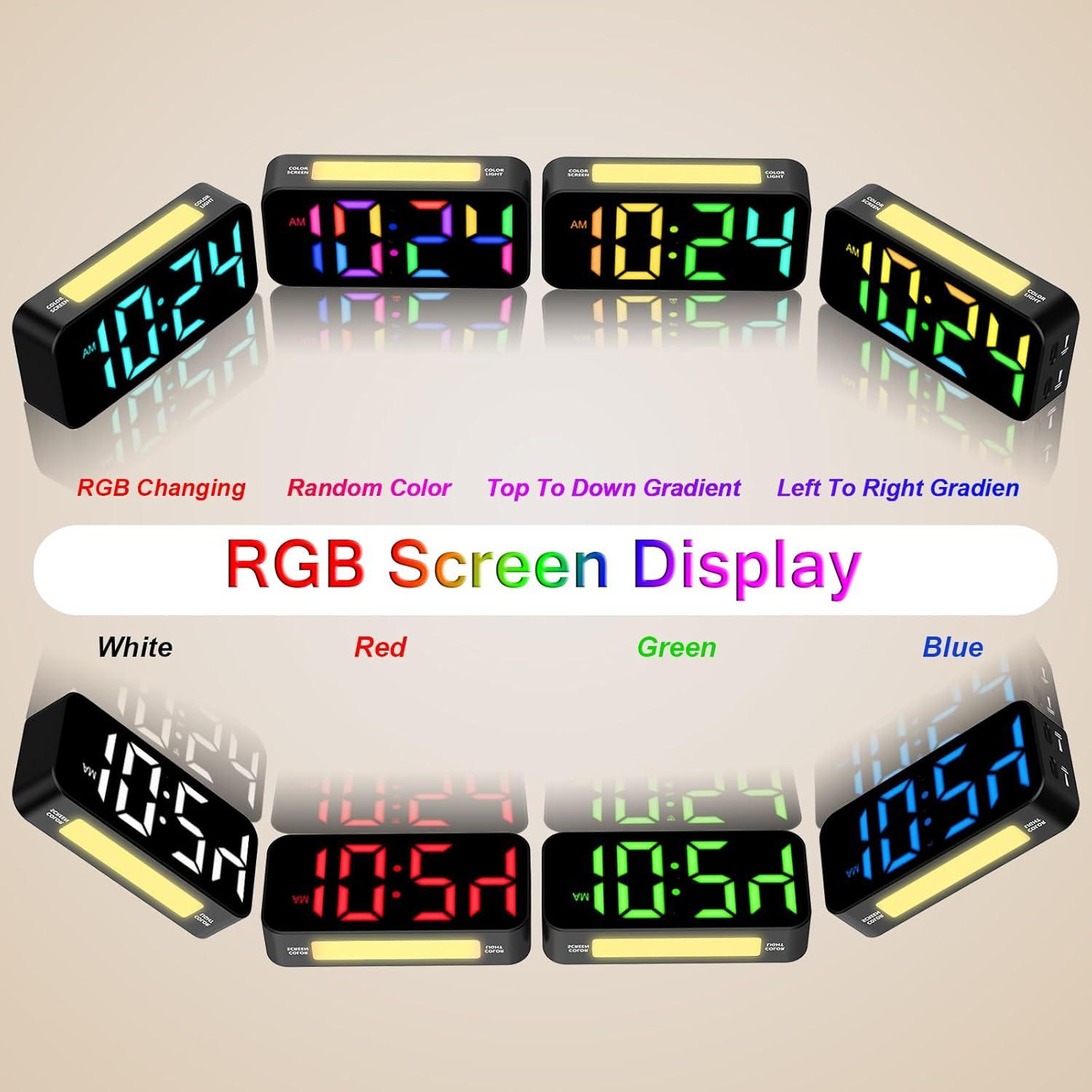 Reloj Despertador Digital Topski RGB con Luz Nocturna
