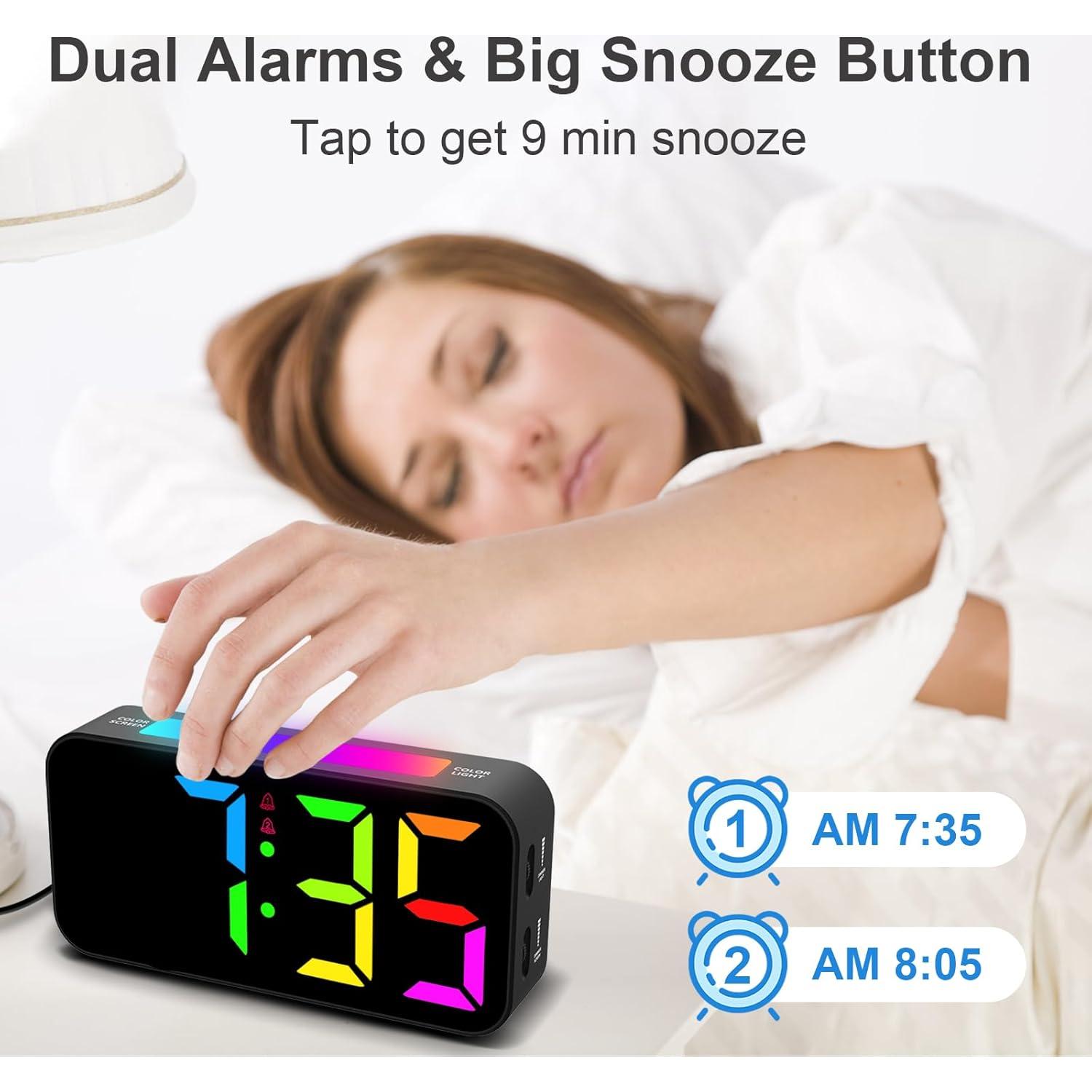 Reloj Despertador Digital Topski RGB con Luz Nocturna