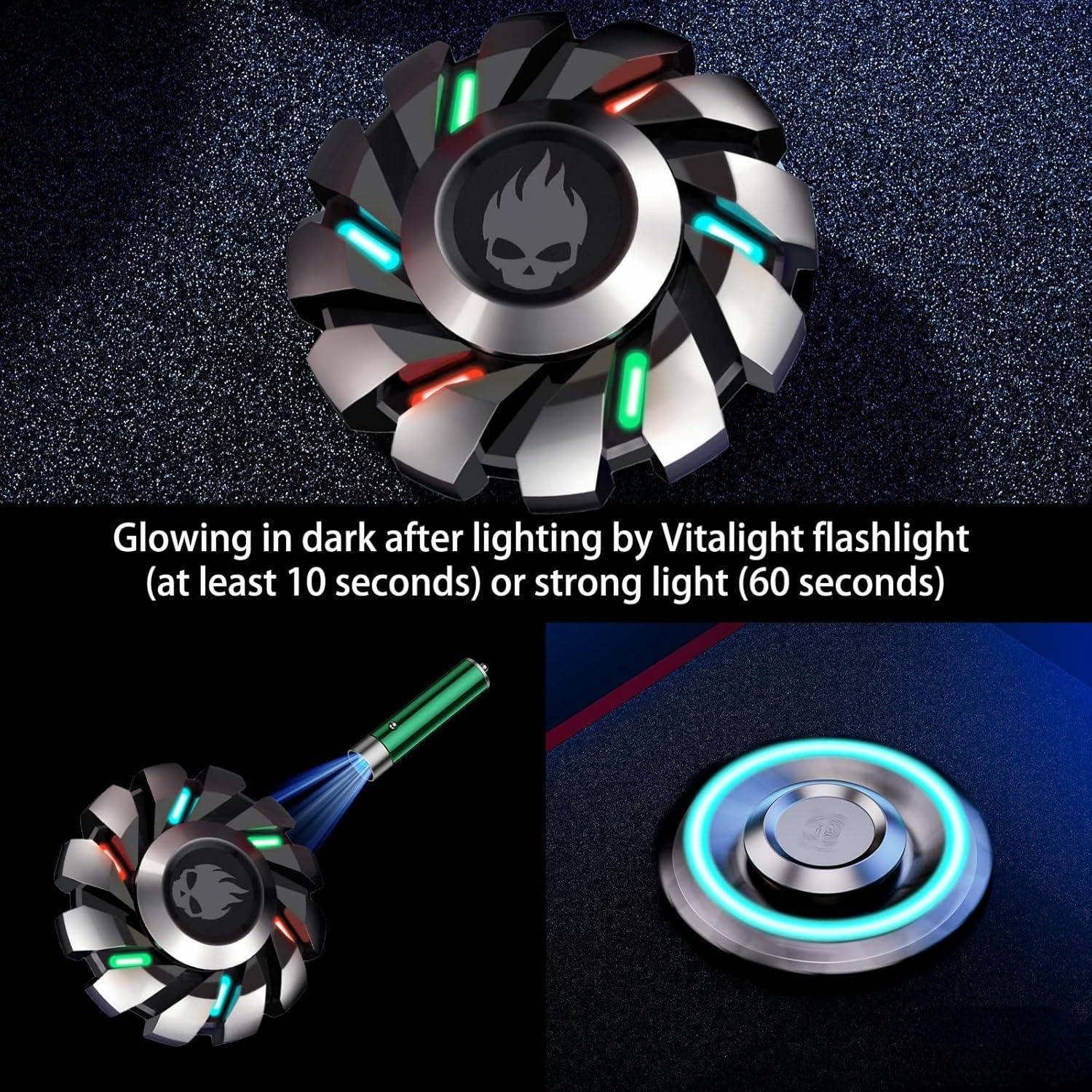 Spinner Antiestrés YIJO Sombra Plateada, Brilla en la Oscuridad