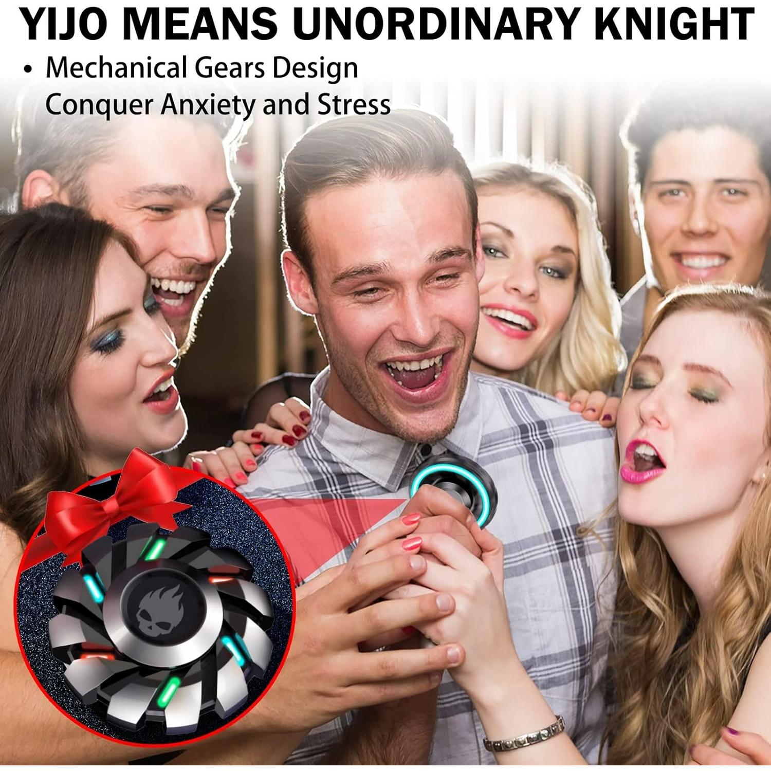 Spinner Antiestrés YIJO Sombra Plateada, Brilla en la Oscuridad