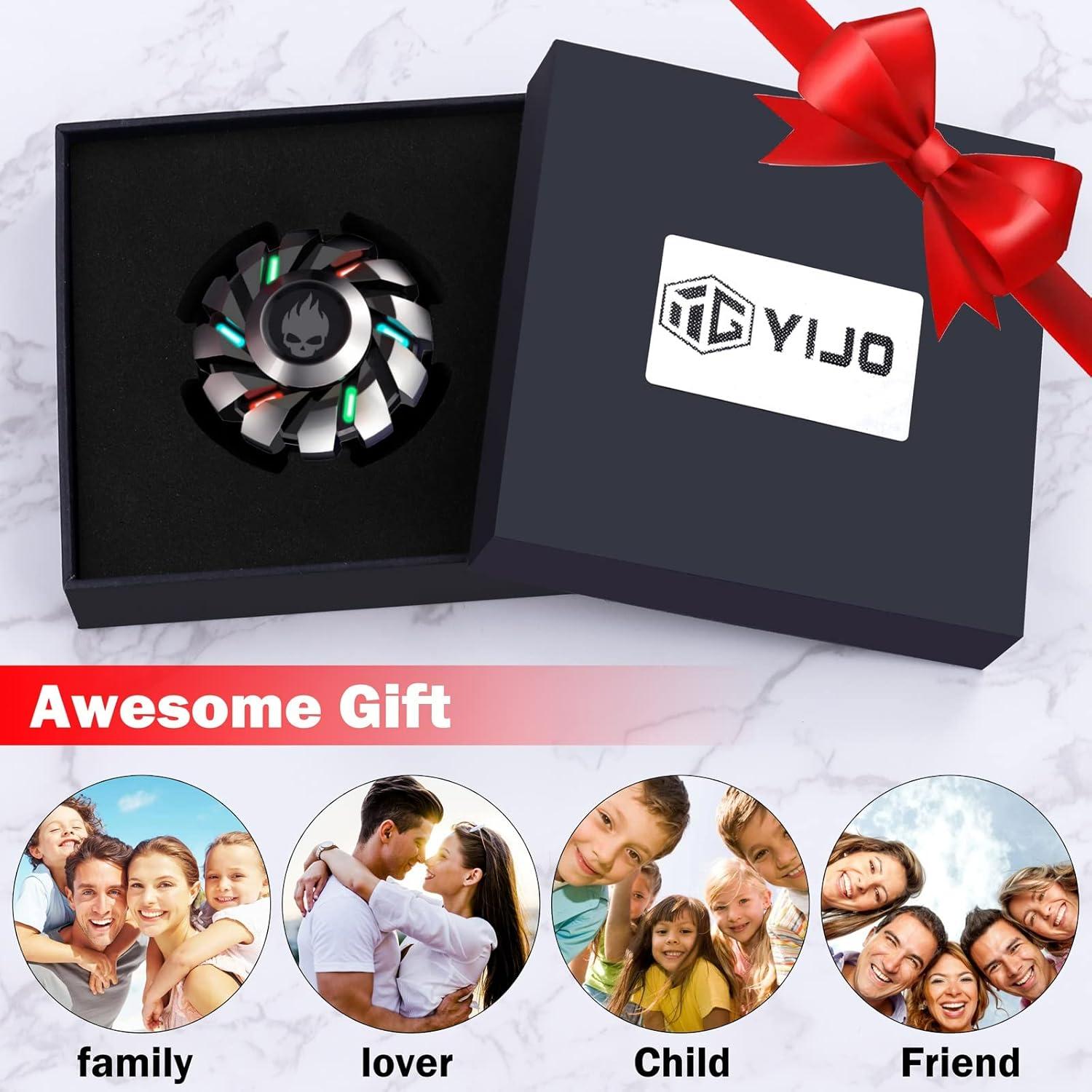 Spinner Antiestrés YIJO Sombra Plateada, Brilla en la Oscuridad