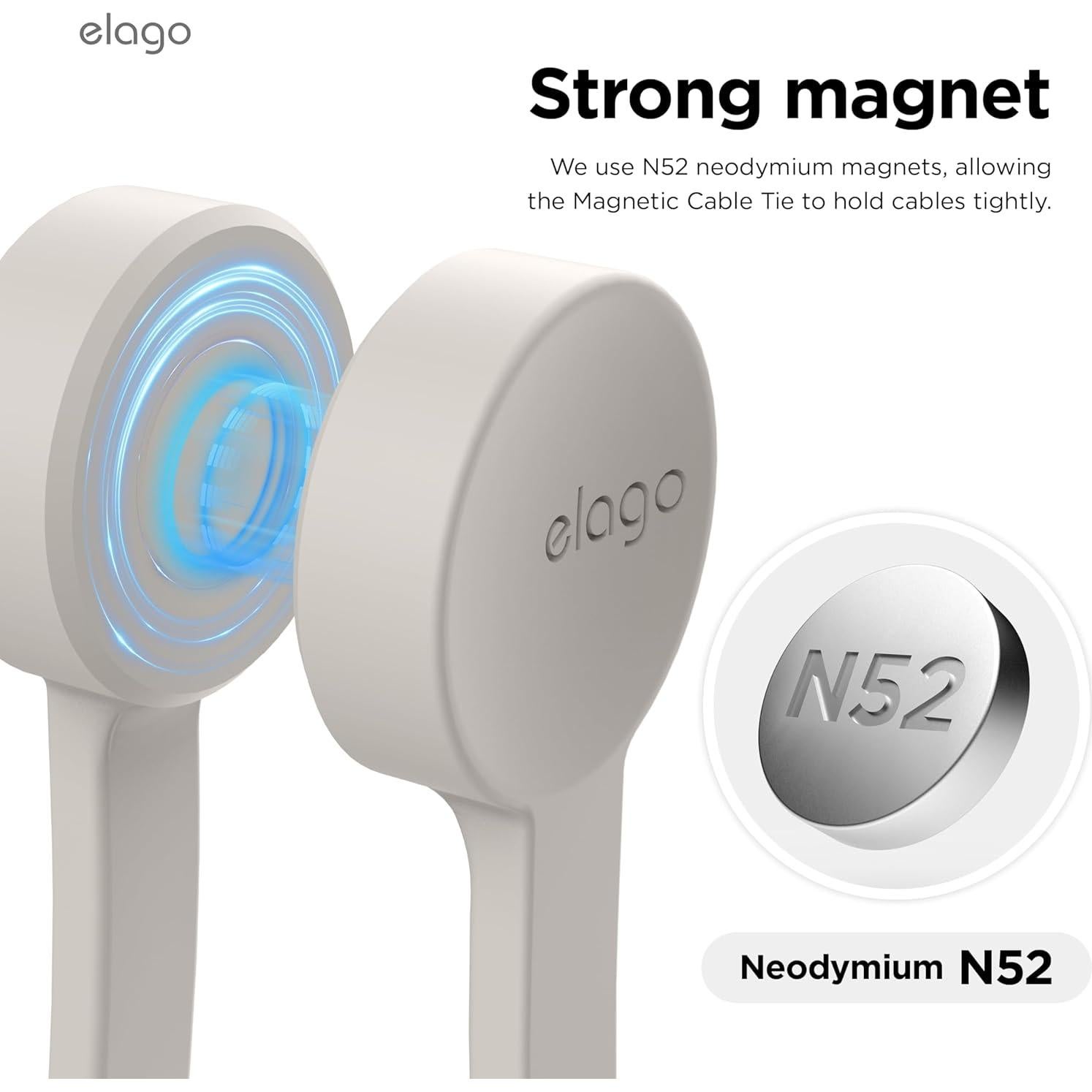 Cinta Magnética para Cables elago 3 Piezas Silicona Piedra