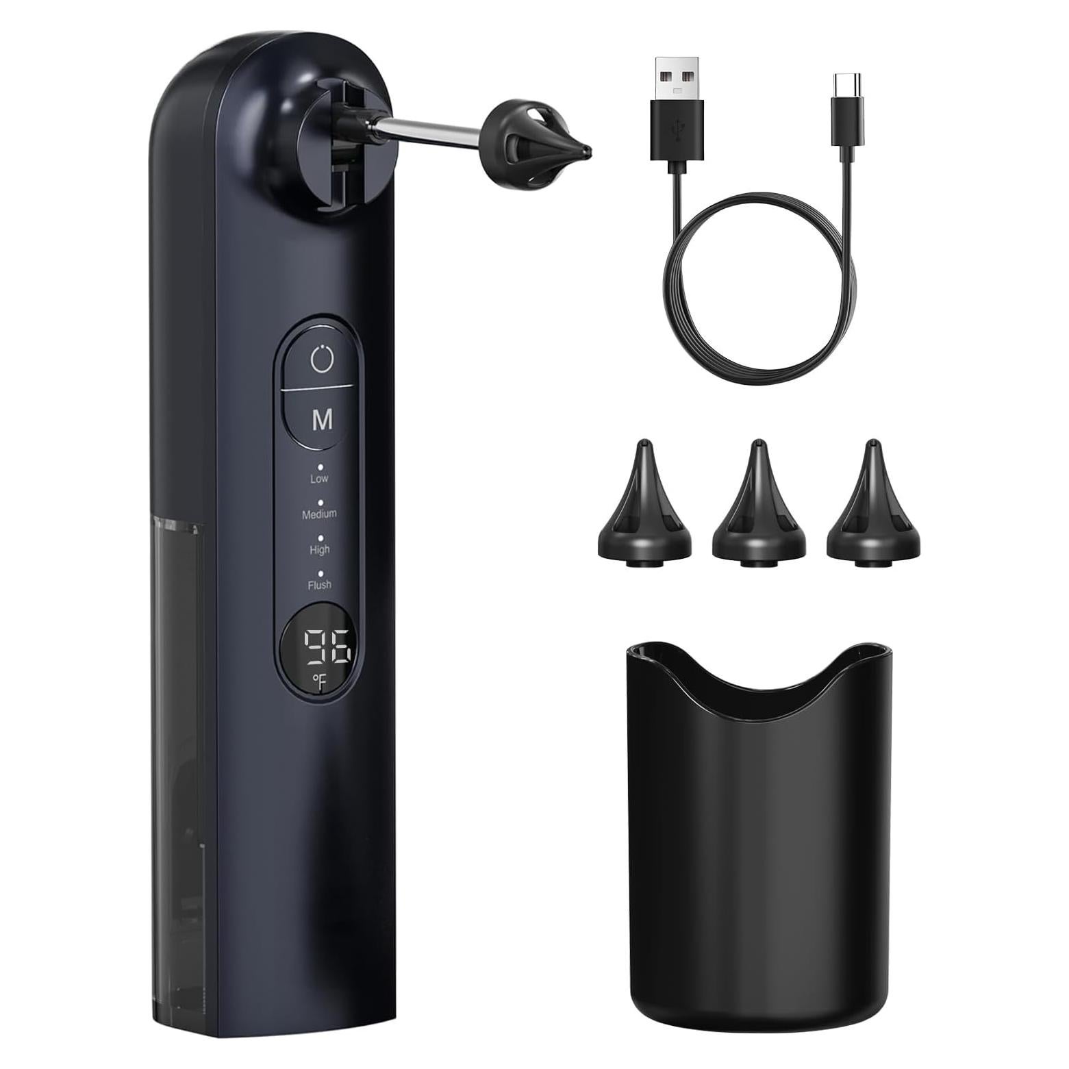 Ear Wax Removal, Ear Cleaner, Safe Ear Wax Removal Kit, 4 Modes-Ear Irrigation Flushing System, Ear Cleaning Kit - IPX7 Waterproof (Blue)