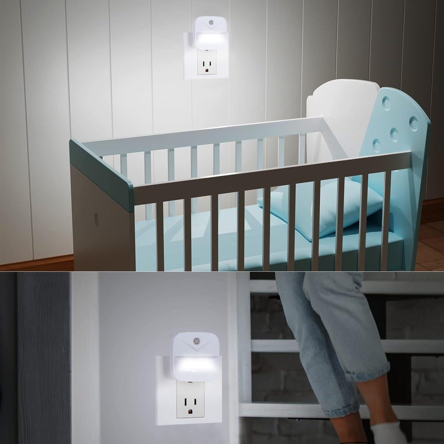 Luz Nocturna LED Enchufada ENETECK, Sensor Crepúsculo, Paquete 6