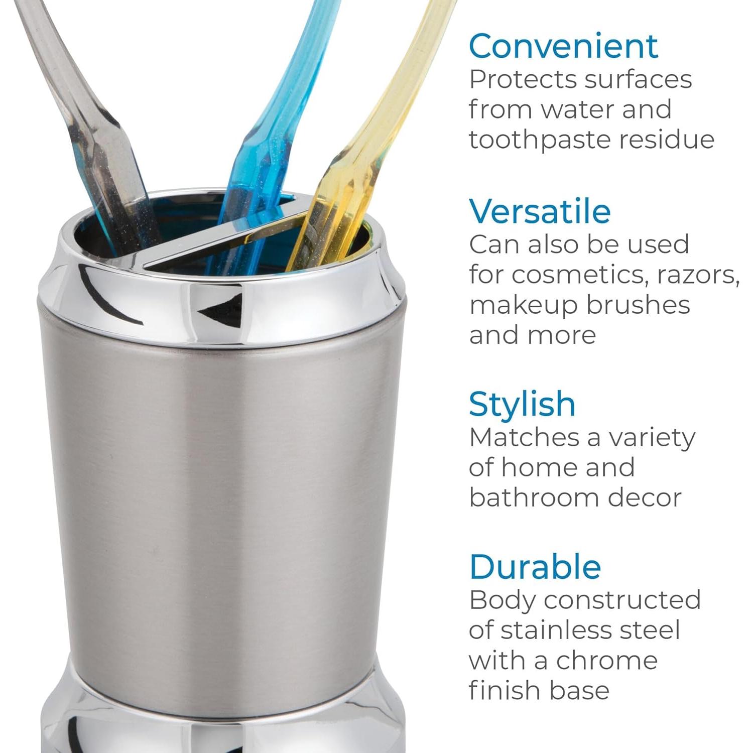 Soporte para Cepillos de Dientes iDesign Preston Acero Inoxidable