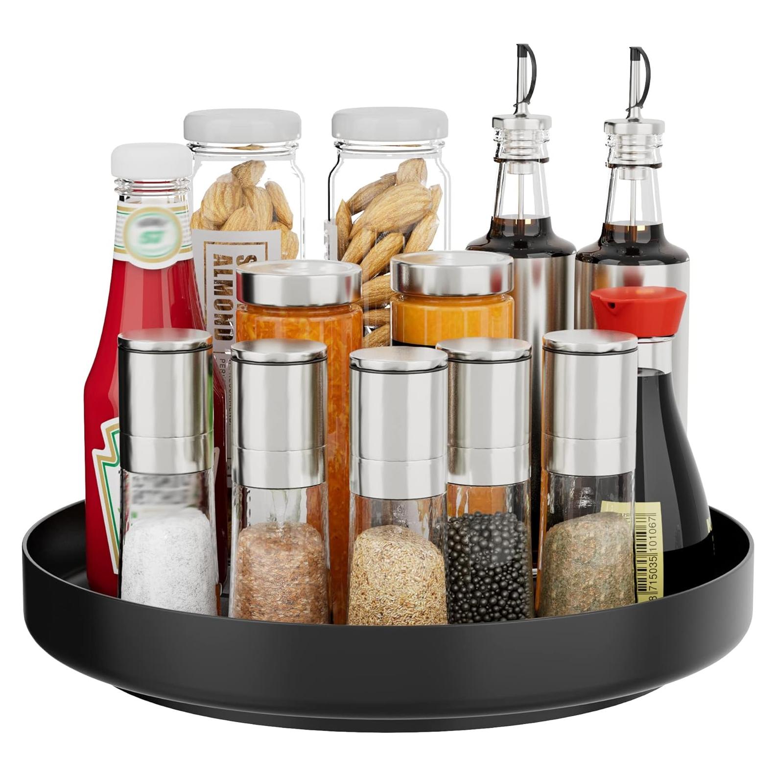 Organizador Giratorio Ovicar 28 cm Metal Negro para Cocina