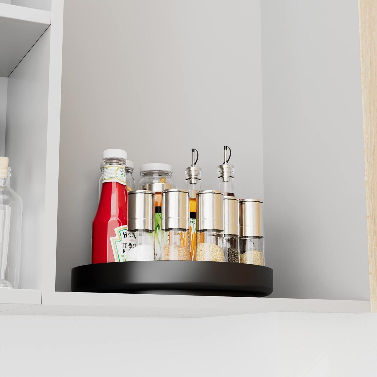 Organizador Giratorio Ovicar 28 cm Metal Negro para Cocina