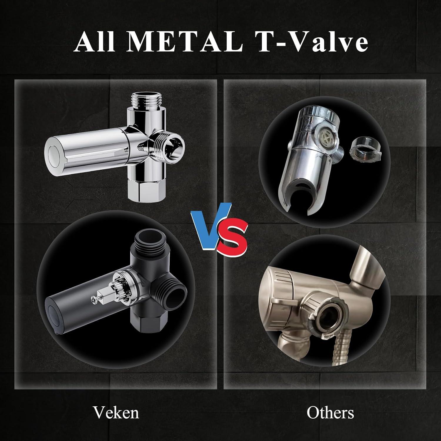 Cabezal de Ducha Veken 9" Alta Presión Cromo 23 Modos