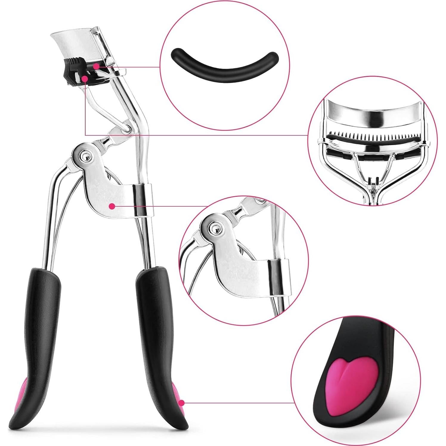 Rizador de Pestañas WLLHYF Profesional con Peine y Accesorios