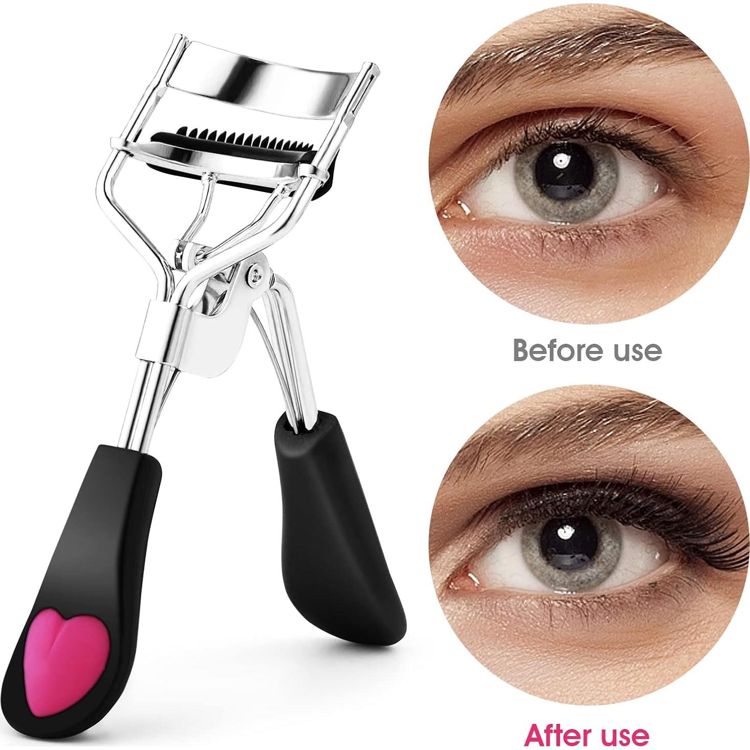 Rizador de Pestañas WLLHYF Profesional con Peine y Accesorios