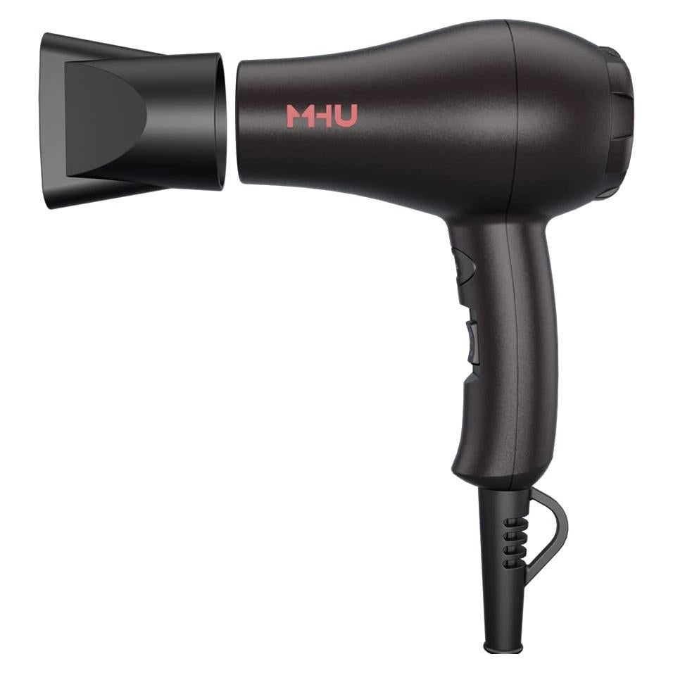 Secador de Pelo Mini Profesional 1000W Cerámico iónico Negro
