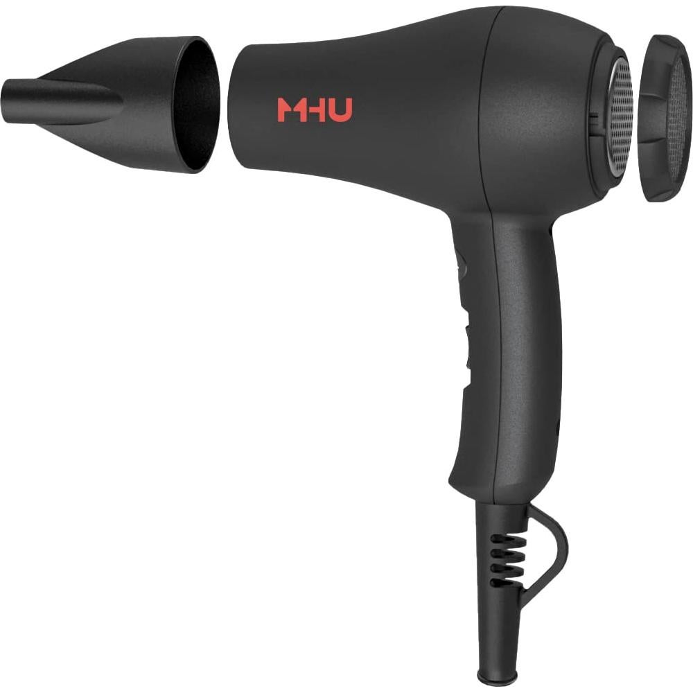 Secador de Pelo Mini Profesional 1000W Cerámico iónico Negro