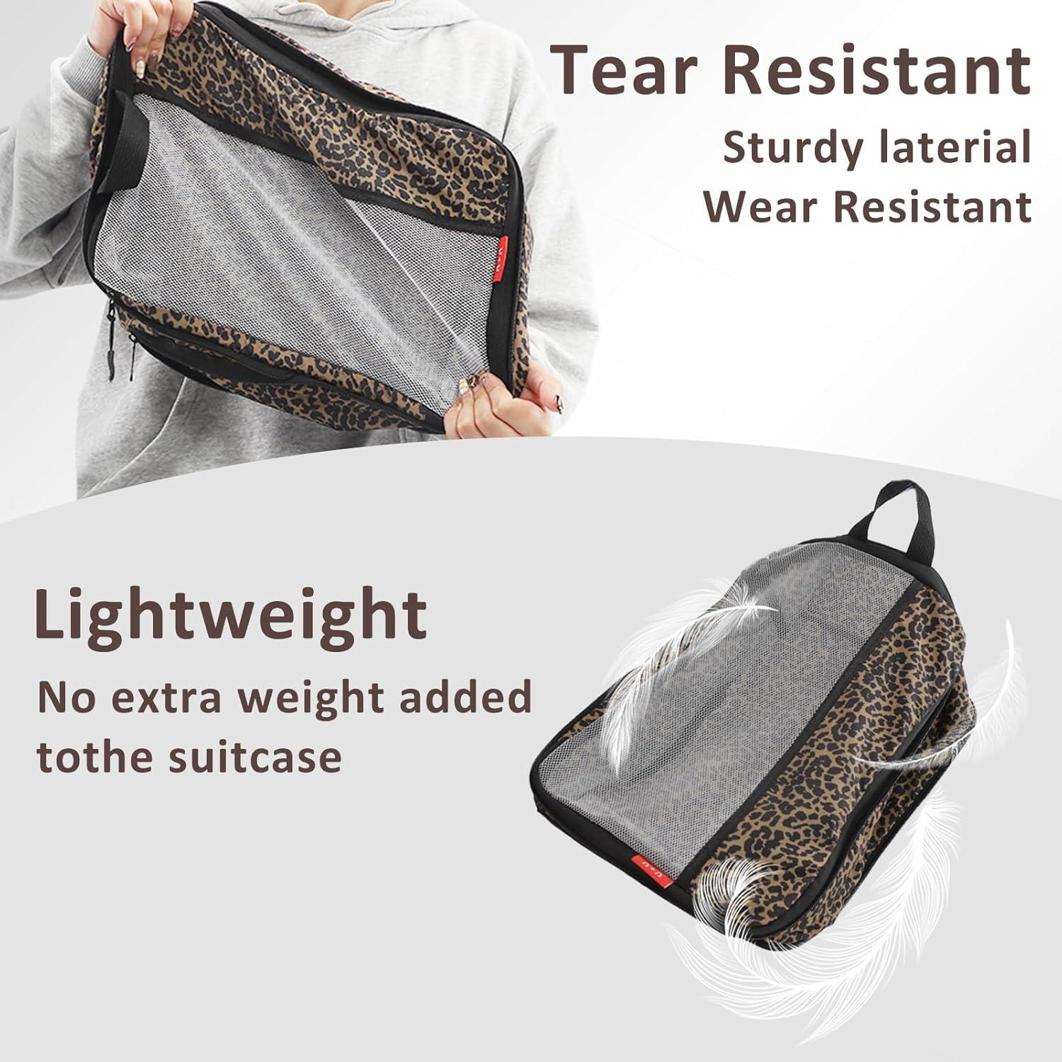 Cubos de Compresión U+U 4 Set Leopardo - Organizador de Viaje
