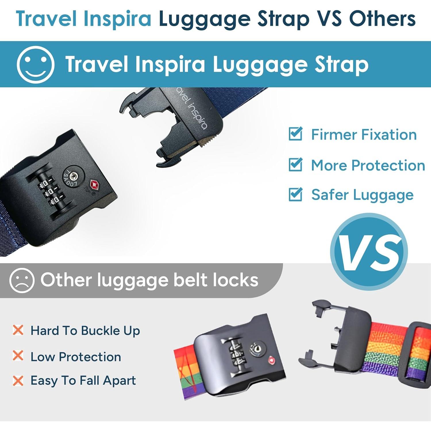 Correas de Equipaje Travel Inspira con Candado TSA Azul 120-205 cm