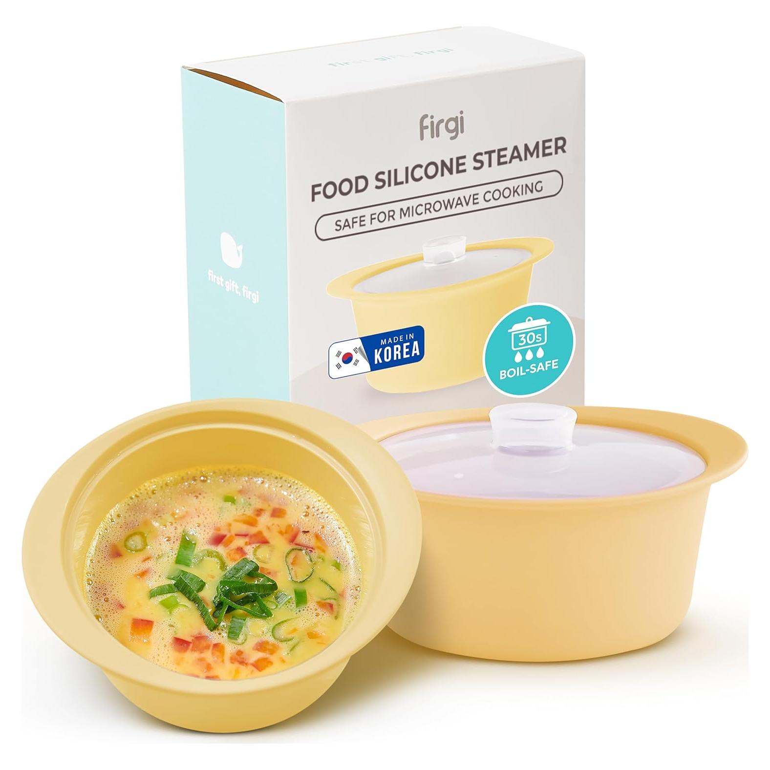 Vaporera de Silicona 40oz Amarillo SHINSUNG para Microondas