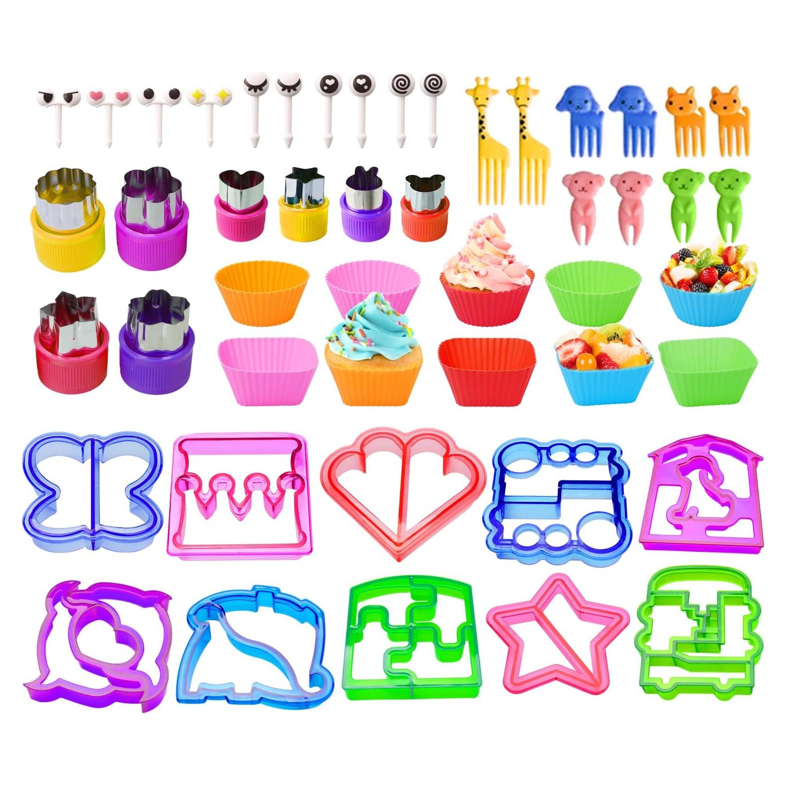 Sandwich Cutters for Kids - Vegetable Fruit Bread Shape Cheese Cookie Cutter Molds for Boys and Girls Lunch Bento box