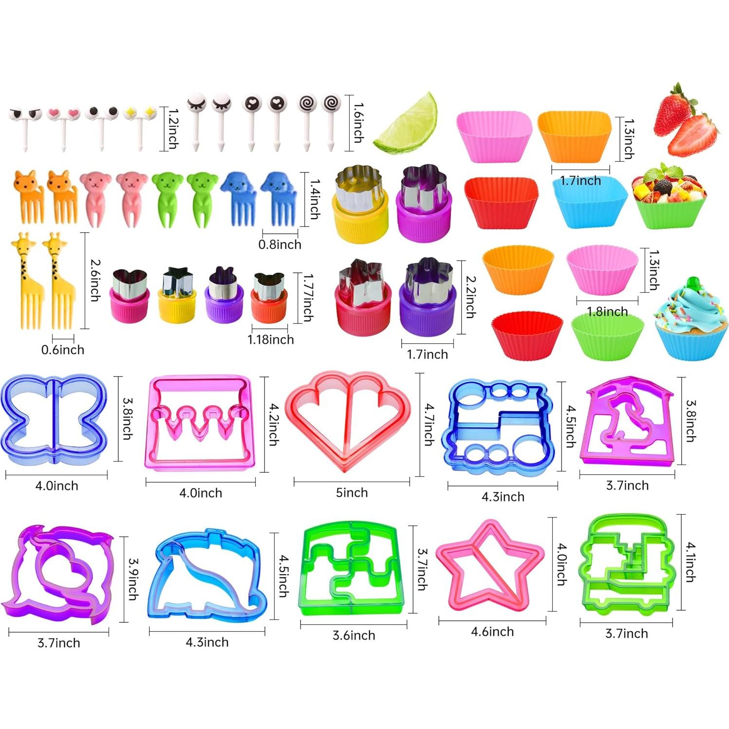 Sandwich Cutters for Kids - Vegetable Fruit Bread Shape Cheese Cookie Cutter Molds for Boys and Girls Lunch Bento box