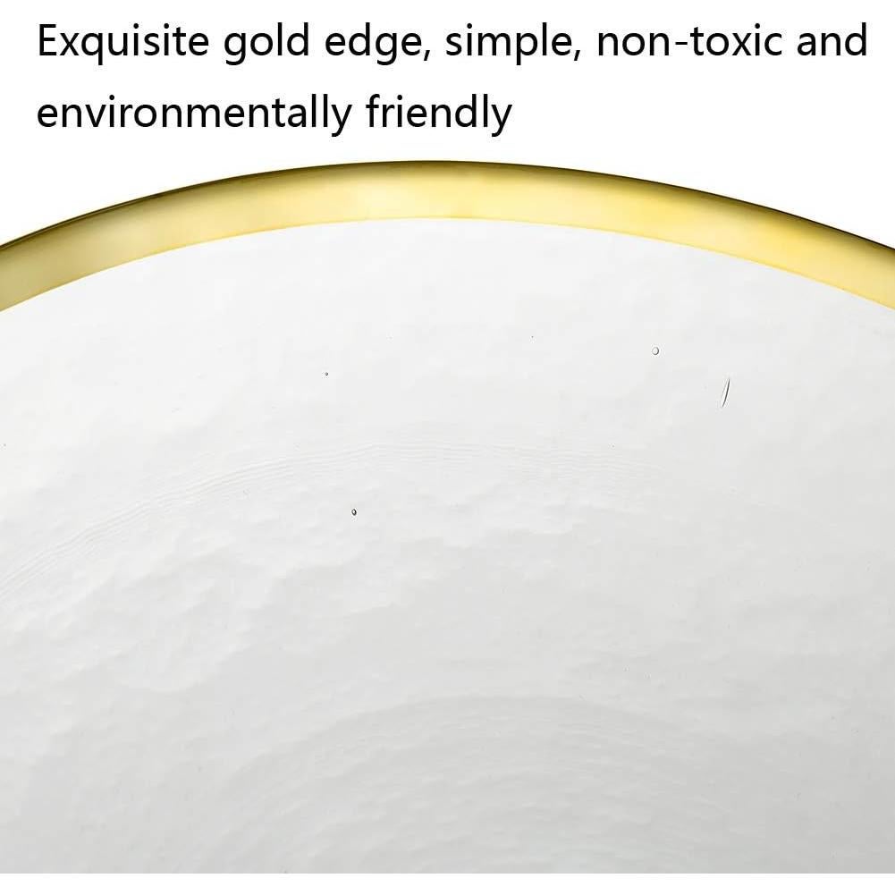 Juego de Platos de Carga NUPTIO 2PCS Vidrio Transparente Dorado